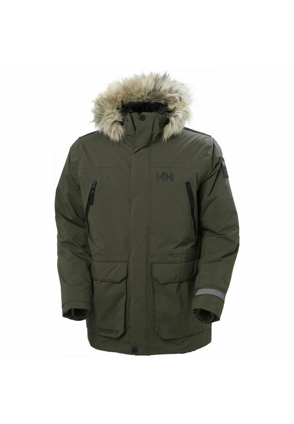 Parka Helly Hansen Reine. Kolor: wielokolorowy, czarny, zielony. Materiał: syntetyk. Sezon: zima, jesień