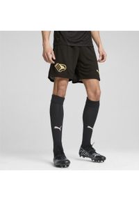 Puma - Męskie szorty wyjazdowe Palermo F.C. 24/25 PUMA Black Gold. Kolor: czarny, wielokolorowy, żółty. Sport: piłka nożna