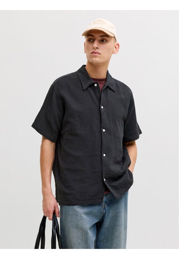 Jack & Jones Koszula Nantucket Double 12291812 Czarny Regular Fit. Kolor: czarny. Materiał: bawełna