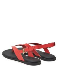 TOMMY HILFIGER - Tommy Hilfiger Sandały Color Block Thong Flat Sandal FW0FW08883 Pomarańczowy. Kolor: pomarańczowy. Materiał: skóra #4