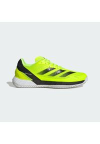 Adidas - Buty Defiant Speed 2 Clay Tennis. Kolor: czarny, biały, żółty, wielokolorowy. Materiał: materiał. Sport: tenis