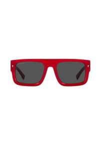 DSQUARED2 okulary przeciwsłoneczne męskie kolor czerwony. Kształt: prostokątne. Kolor: czerwony #5