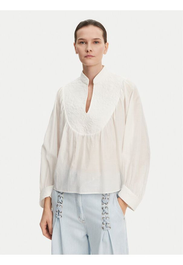 Munthe Bluzka Frantz 251100525130 Écru Loose Fit. Materiał: bawełna, wiskoza