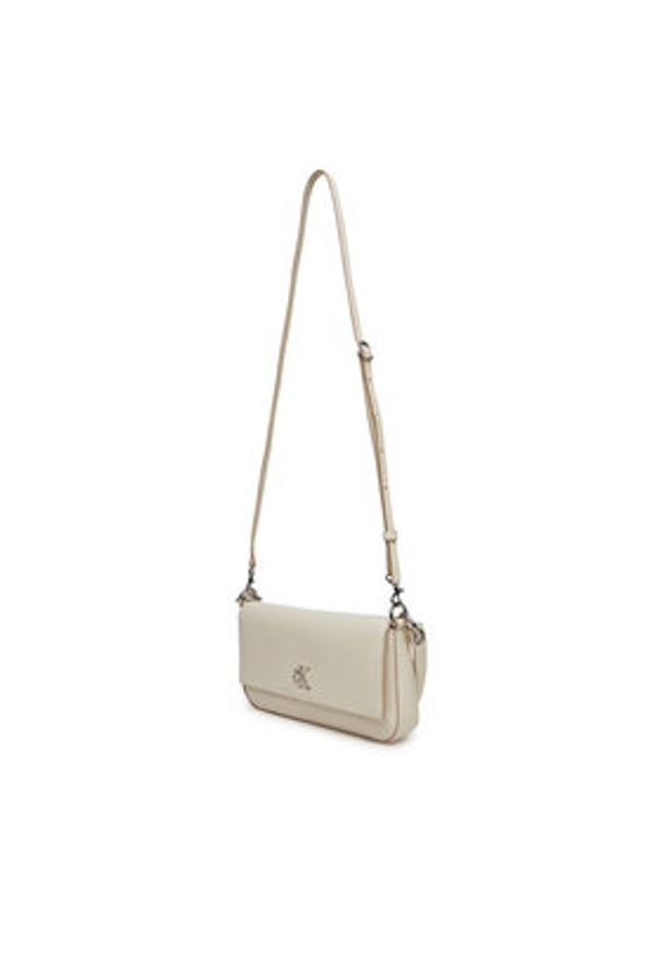 Calvin Klein Jeans Torebka Minimal Monogram Shoulder Pouch LV04K3161G Biały. Kolor: biały. Materiał: skórzane