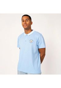 MANCHESTER CITY - Polo męskie Manchester City. Typ kołnierza: polo. Kolor: niebieski. Wzór: aplikacja. Sport: piłka nożna #1