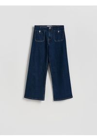 Reserved - Jeansy culotte - granatowy. Kolor: niebieski