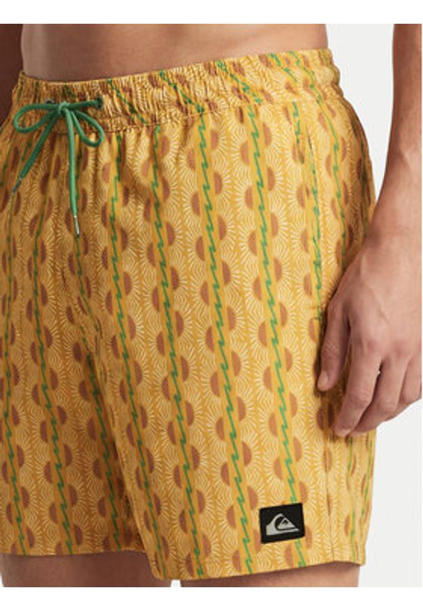 Quiksilver Szorty kąpielowe Stretch Printed Volley 16 EQYJV04217 Żółty Regular Fit. Kolor: żółty. Materiał: syntetyk