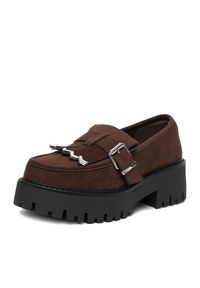 Loafersy DeeZee. Kolor: brązowy