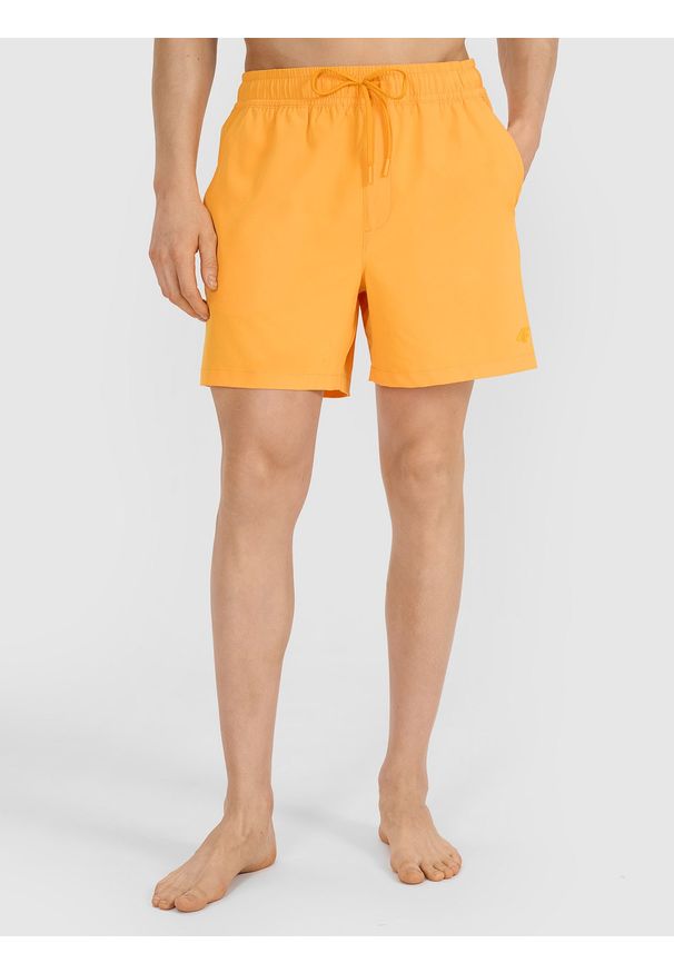 4f - 4F Spodenki plażowe męskie - pomarańczowe M. Kolor: pomarańczowy. Materiał: włókno, syntetyk, materiał