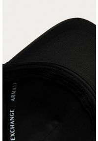 Armani Exchange Czapka kolor czarny z aplikacją. Kolor: czarny. Wzór: aplikacja