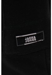 Jack & Jones spodnie męskie kolor czarny gładkie. Kolor: czarny. Materiał: dzianina. Wzór: gładki #4
