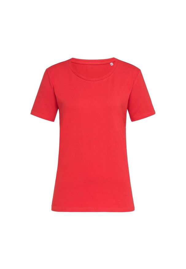 Stedman - Koszulka Damska Claire Crew Neck Relaxed Fit T-shirt. Kolor: czerwony. Sport: turystyka piesza