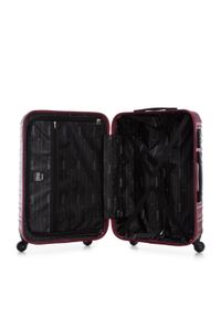 Wittchen - Średnia walizka z ABS-u z żebrowaniem bordowa. Kolor: czerwony. Materiał: guma #3