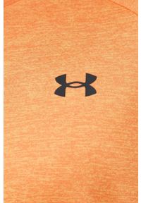 Under Armour t-shirt treningowy tech 2.0 kolor pomarańczowy gładki. Kolor: pomarańczowy. Materiał: skóra, materiał. Długość rękawa: raglanowy rękaw. Wzór: gładki #5