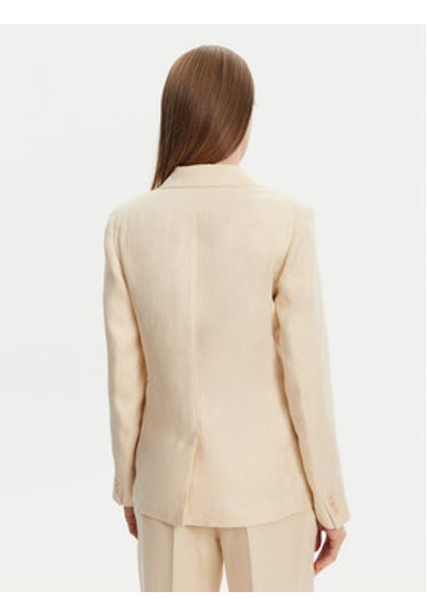 Weekend Max Mara Marynarka Nalut 2515041012 Écru Regular Fit. Kolor: kremowy. Materiał: len