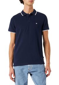 Wrangler - WRANGLER SS PIQUE MĘSKA KOSZULKA POLO NAVY W7MGK4114. Typ kołnierza: polo