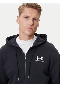 Under Armour Bluza UA Essential Fleece FZ Hood 1373881 Czarny Regular Fit. Kolor: czarny. Materiał: bawełna #4