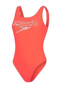 Strój Kąpielowy Speedo Logo U-back - Siren Czerwony/Biały - Rozmiar 30. Kolor: czerwony. Wzór: motyw zwierzęcy, nadruk