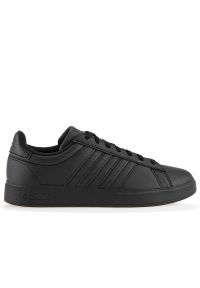 Adidas - Buty adidas Grand Court 2.0 GW9198 - czarne. Zapięcie: pasek. Kolor: czarny. Materiał: guma, skóra, syntetyk. Szerokość cholewki: normalna. Wzór: paski. Model: Adidas Cloudfoam