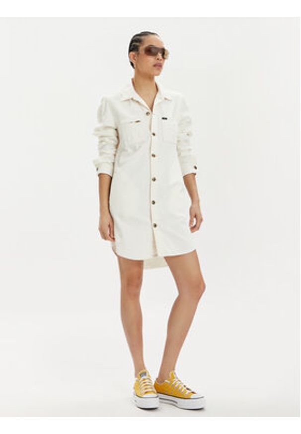 Lee Sukienka jeansowa Unionall 112349527 Écru Regular Fit. Materiał: bawełna