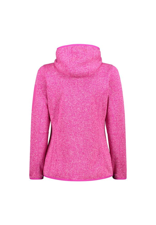 Polar damski CMP Londra Fix Hood Jacket Knitted. Kolor: różowy. Materiał: polar. Sport: turystyka piesza