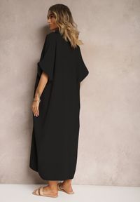 Renee - Czarna Muślinowa Sukienka z Bawełny o Pudełkowym Kroju Vimaristta. Typ kołnierza: dekolt w kształcie V. Kolor: czarny. Materiał: bawełna. Długość rękawa: krótki rękaw. Styl: elegancki #5
