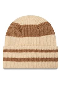 New Era Czapka Stripe Cuff Knit Beanie 60580764 Beżowy. Kolor: beżowy. Materiał: akryl, materiał