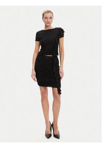 Guess Bluzka W5YP08 KCZC2 Czarny Regular Fit. Kolor: czarny. Materiał: syntetyk