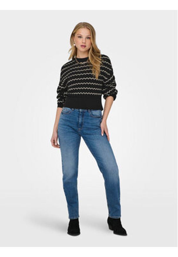 only - ONLY Sweter Asa 15310527 Czarny Regular Fit. Kolor: czarny. Materiał: syntetyk, bawełna