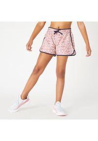 DOMYOS - Spodenki dziecięce Domyos. Okazja: na uczelnię. Kolor: różowy. Materiał: poliester, materiał. Długość: krótkie. Styl: sportowy. Sport: joga i pilates, fitness #1