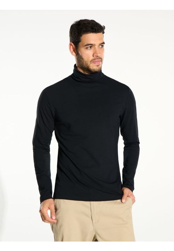 Sinsay - Golf - czarny. Typ kołnierza: golf. Kolor: czarny. Długość rękawa: długi rękaw. Długość: długie. Styl: klasyczny