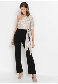 bonprix - Kombinezon z cekinami. Kolor: czarny. Styl: elegancki #1
