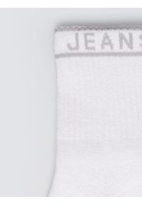 Big-Star - Skarpety damskie długie białe Bordi 101. Kolor: biały. Materiał: elastan, bawełna, materiał, poliamid, jeans. Wzór: napisy #2