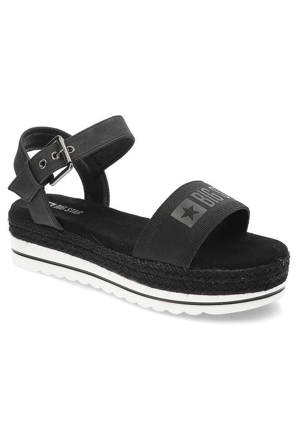 Big-Star - Czarne Sandały Big Star Wygodne Buty Damskie. Okazja: na co dzień. Kolor: czarny. Sezon: lato. Styl: casual