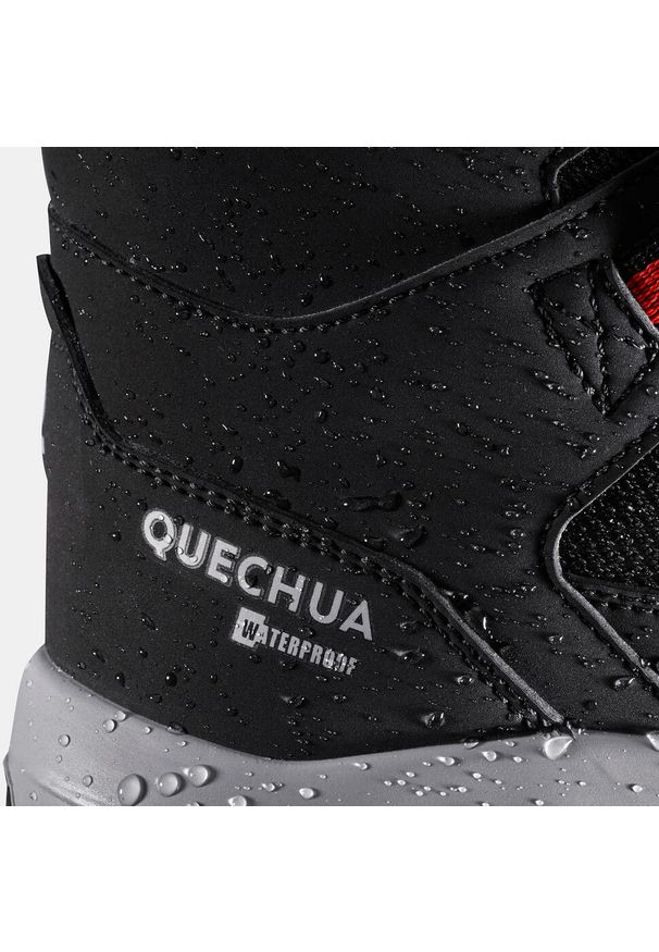 quechua - Buty turystyczne dla dzieci Quechua SH500 MTN wodoodporne. Wysokość cholewki: przed kolano. Zapięcie: sznurówki. Kolor: czerwony, szary, wielokolorowy, czarny. Szerokość cholewki: normalna. Sezon: zima. Sport: turystyka piesza