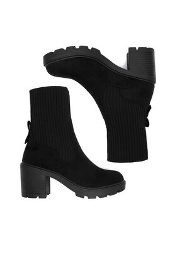 DeeZee Botki HX22060-52 Czarny. Kolor: czarny. Materiał: materiał