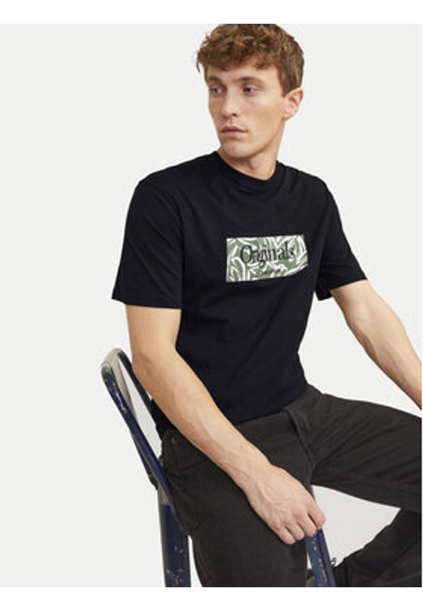 Jack & Jones T-Shirt Lafayette 12250436 Czarny Relaxed Fit. Kolor: czarny. Materiał: bawełna