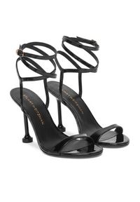 Stuart Weitzman Sandały Naudistini Wrap 100 SM910 Czarny. Kolor: czarny. Materiał: lakier, skóra #6
