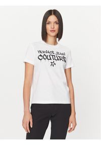 Versace Jeans Couture T-Shirt 75HAHT16 Biały Regular Fit. Kolor: biały. Materiał: bawełna #1