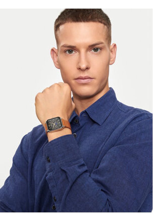 Casio Zegarek Classic MTP-M305L-1AVER Brązowy. Kolor: brązowy. Materiał: skóra