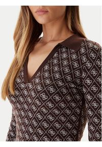Guess Sukienka dzianinowa W5BK25 Z3JD2 Brązowy Slim Fit. Kolor: brązowy. Materiał: syntetyk #5