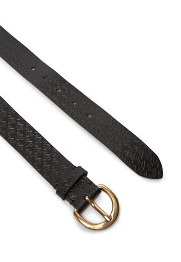 Calvin Klein Pasek Damski Classic Buckle Aop 30Mm LV04K7019G Czarny. Kolor: czarny. Materiał: skóra