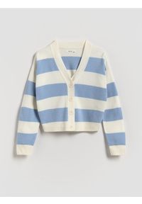 Reserved - Rozpinany kardigan z wiskozą - jasnoniebieski. Kolor: niebieski. Materiał: wiskoza #1