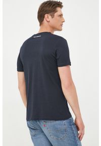 Karl Lagerfeld t-shirt bawełniany 500251.755071 kolor granatowy z nadrukiem. Kolor: niebieski. Materiał: bawełna. Wzór: nadruk #5