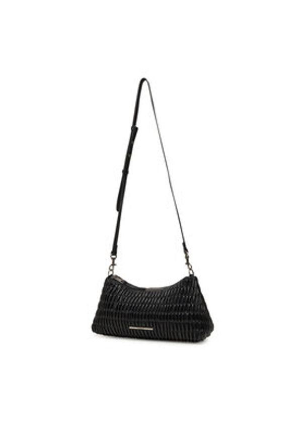 Calvin Klein Jeans Torebka Ruched Layla Shoulder Bag LV04K3088G Czarny. Kolor: czarny. Materiał: skórzane