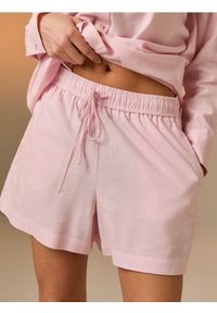 Sinsay - Szorty z domieszką lnu - różowy. Kolor: różowy. Materiał: len #1