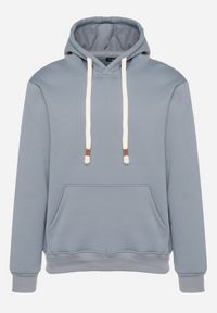 Born2be - Jasnoniebieska Bluza z Bawełną Kapturem i Kieszenią Typu Kangurek Norrise. Okazja: na co dzień. Kolor: niebieski. Materiał: bawełna. Styl: casual, elegancki