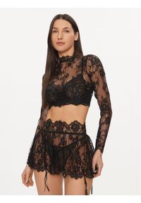 Hunkemöller Bluzka Mya 205075 Czarny Slim Fit. Kolor: czarny. Materiał: syntetyk