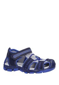 Casu - Granatowe sandały na rzep casu y106c. Zapięcie: rzepy. Kolor: niebieski #2
