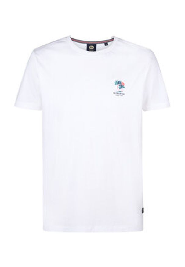 Petrol Industries T-Shirt M-1050-TSR644 Biały Regular Fit. Kolor: biały. Materiał: bawełna
